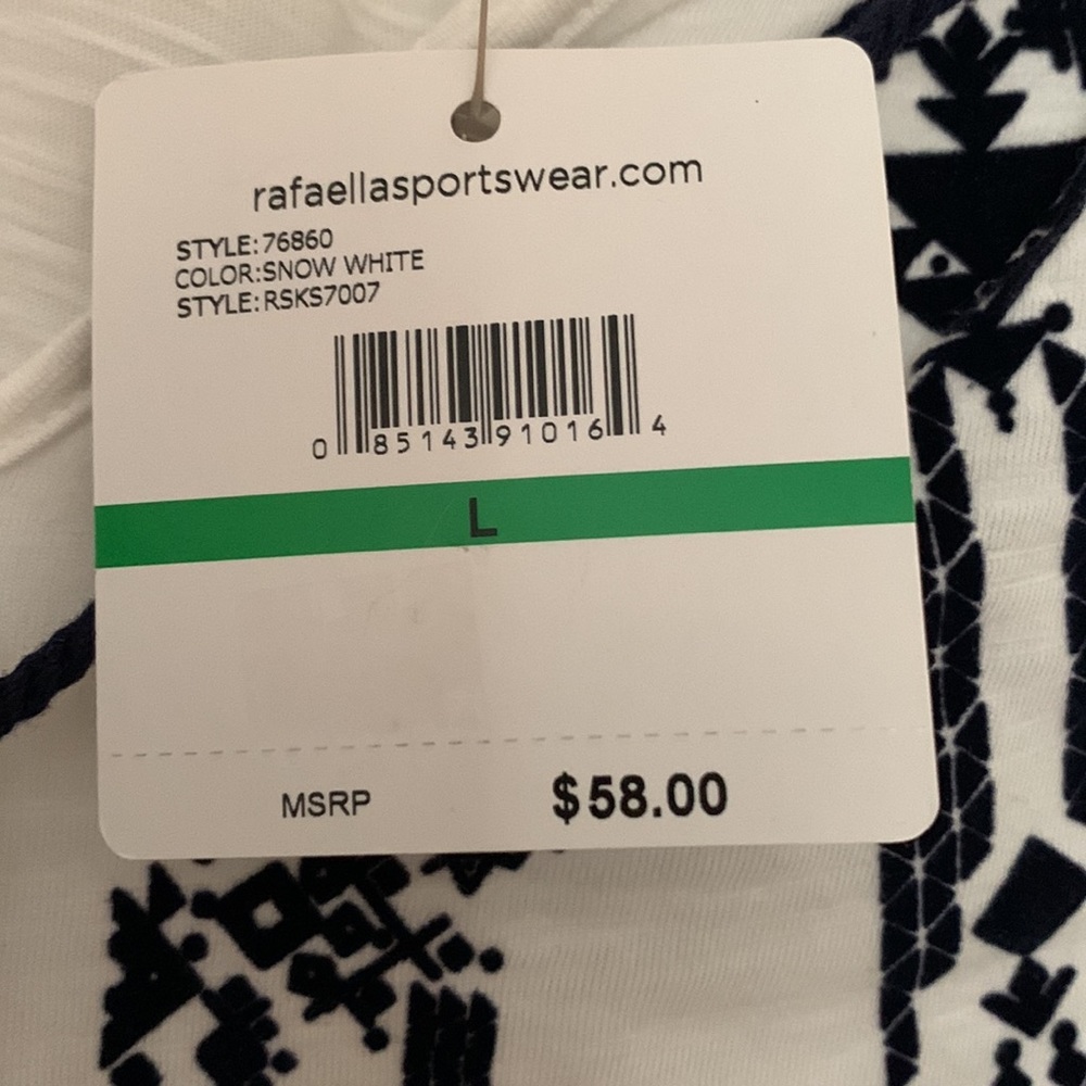 NWT - RAFAELLA White Cottage Core Embroidered Top, size L - Picture 6 of 6